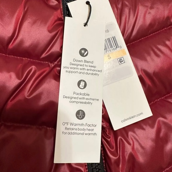 CK Calvin Klein Red Winter Parka Long Jacket Coat Down Blend Women’s Small $240 - Picture 7 of 9